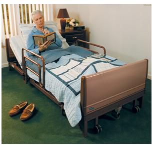 Invacare Hospital Bed Full Electric Low Bed w Bed Assist Rails