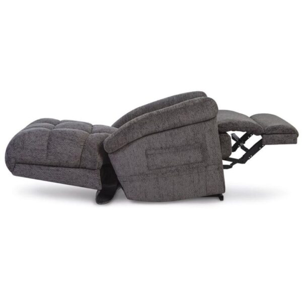 brown lift chair in down position