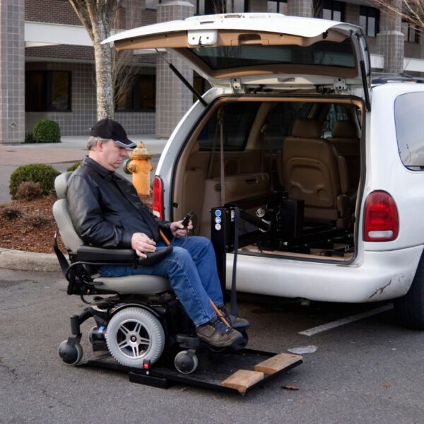 man in powered wheel chair