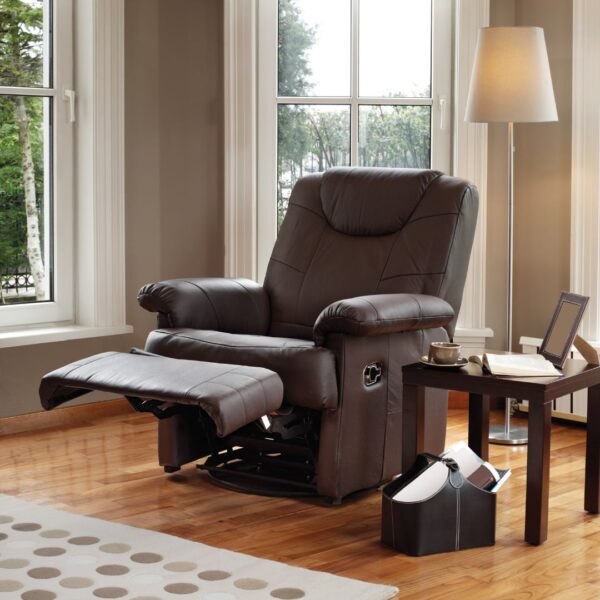 brown recliner chair extended