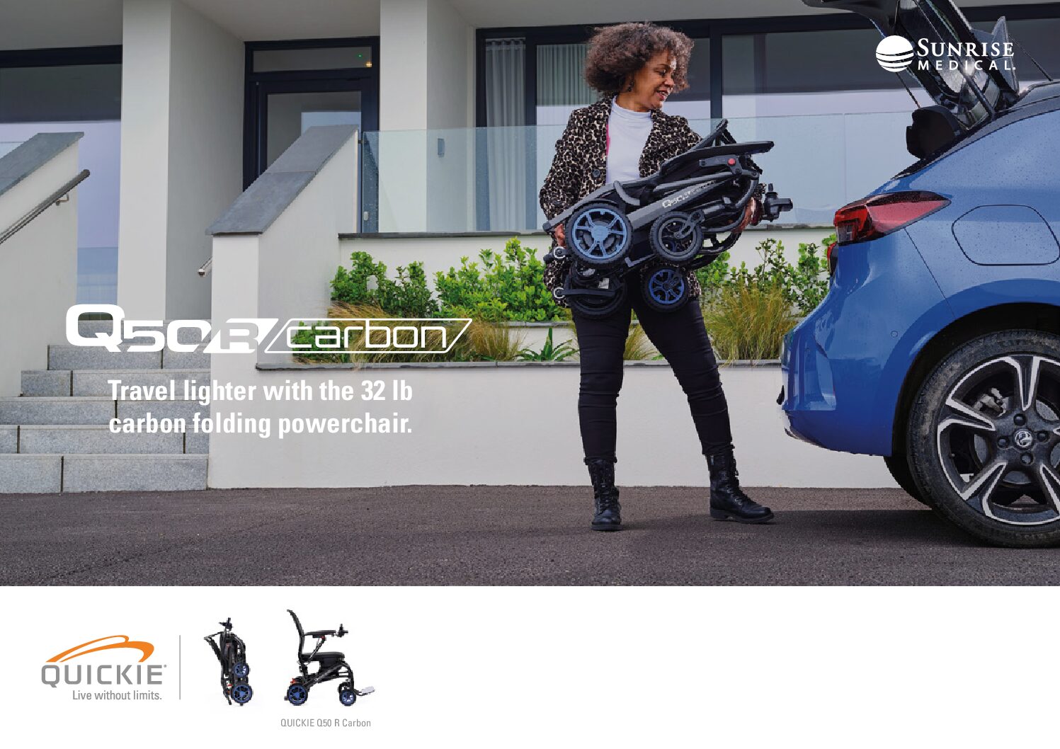 QUICKIE Q50R Carbon UltraLight Folding Power Wheelchair - Image 2