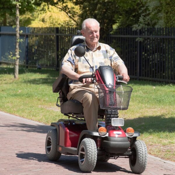person using a medical scooter