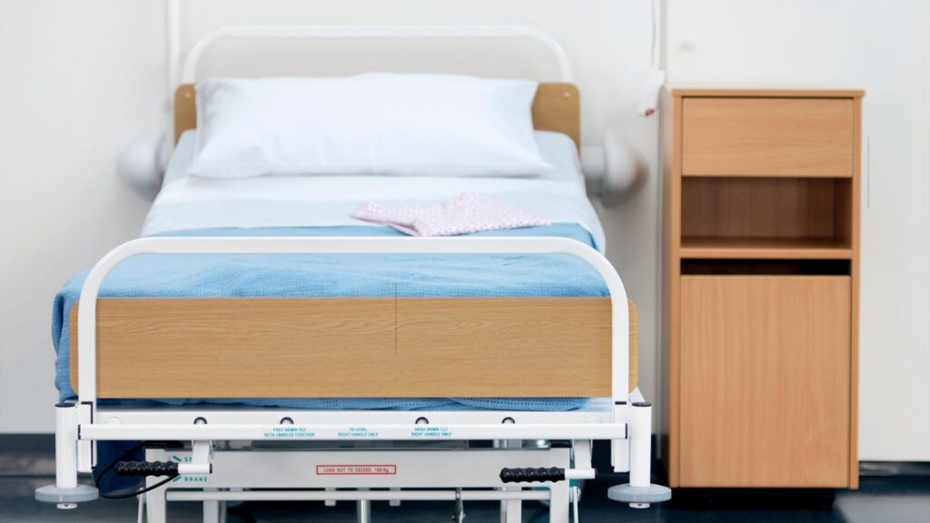 Hospital bed.