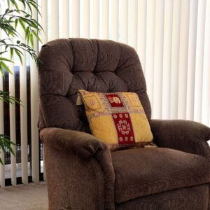 Recliner style lift chair in a home in Houston.