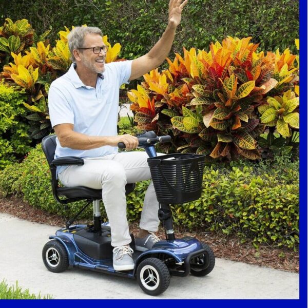 man in mobility scooter