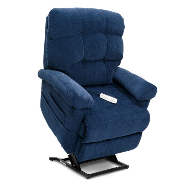 A blue cloth lift chair