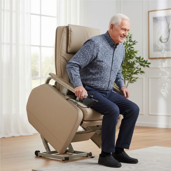 A man using a lift chair