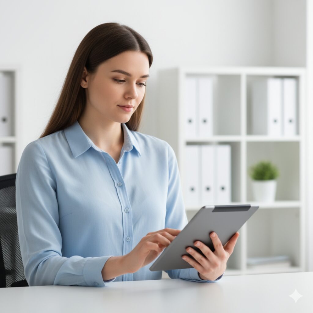woman using a laptop