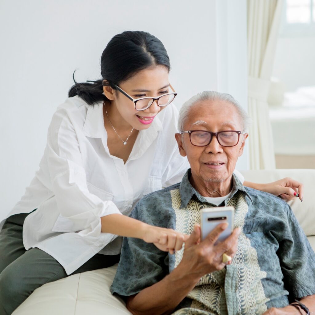 elderly people calling customer services