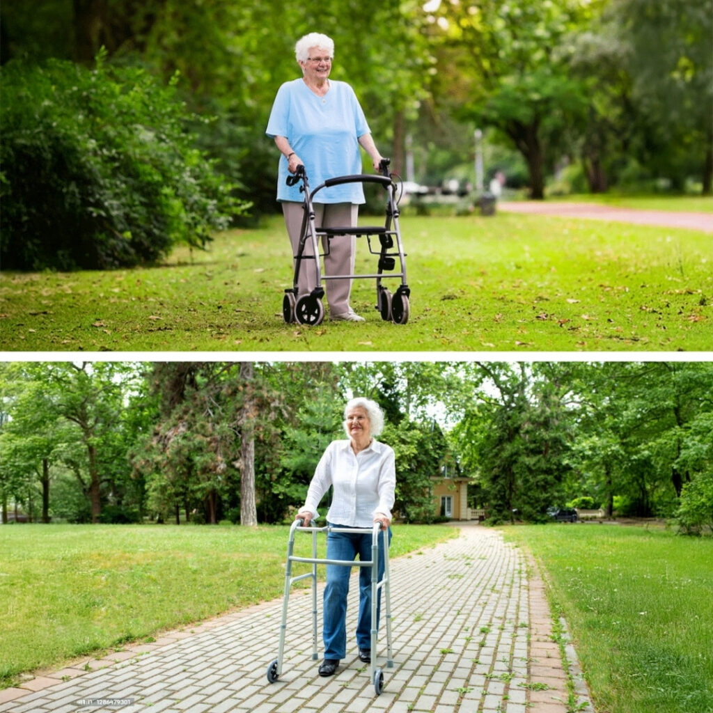 people using walkers