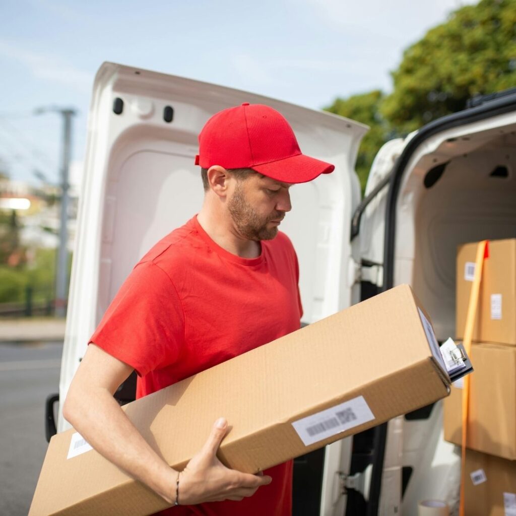 A package being delivered