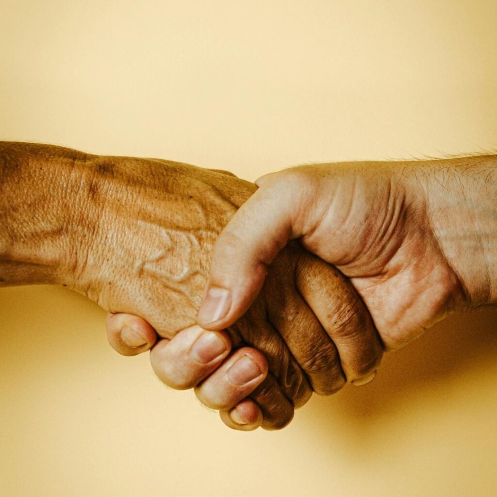Shaking hands